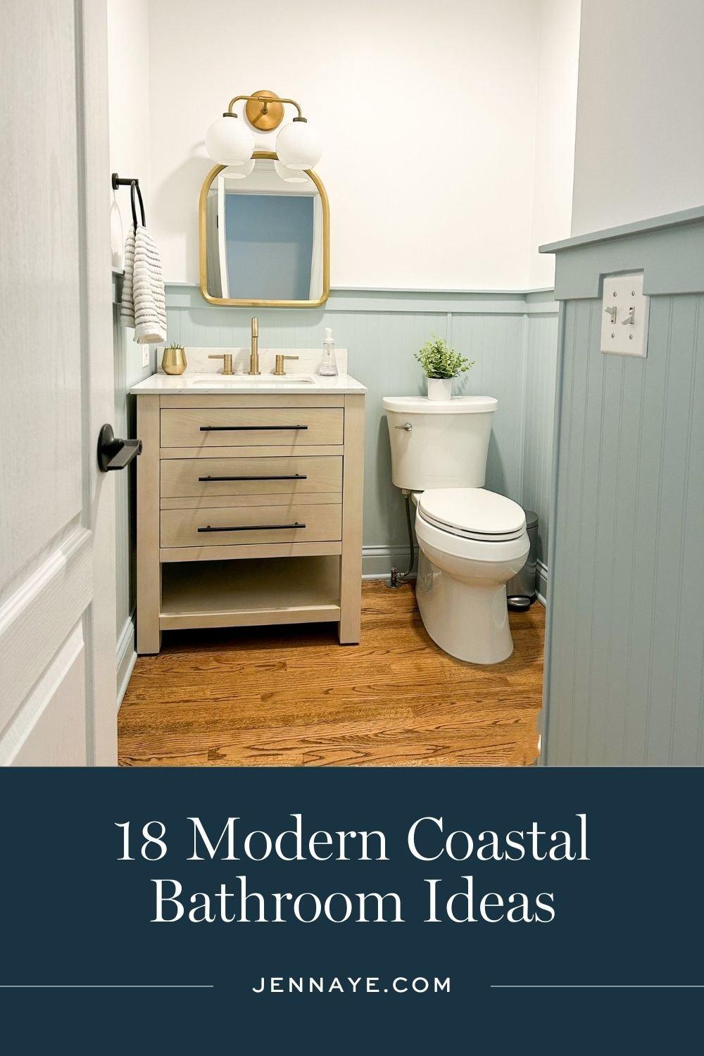 Coastal bathroom: Soft blues and sandy neutrals create ⁤a beachy‌ vibe