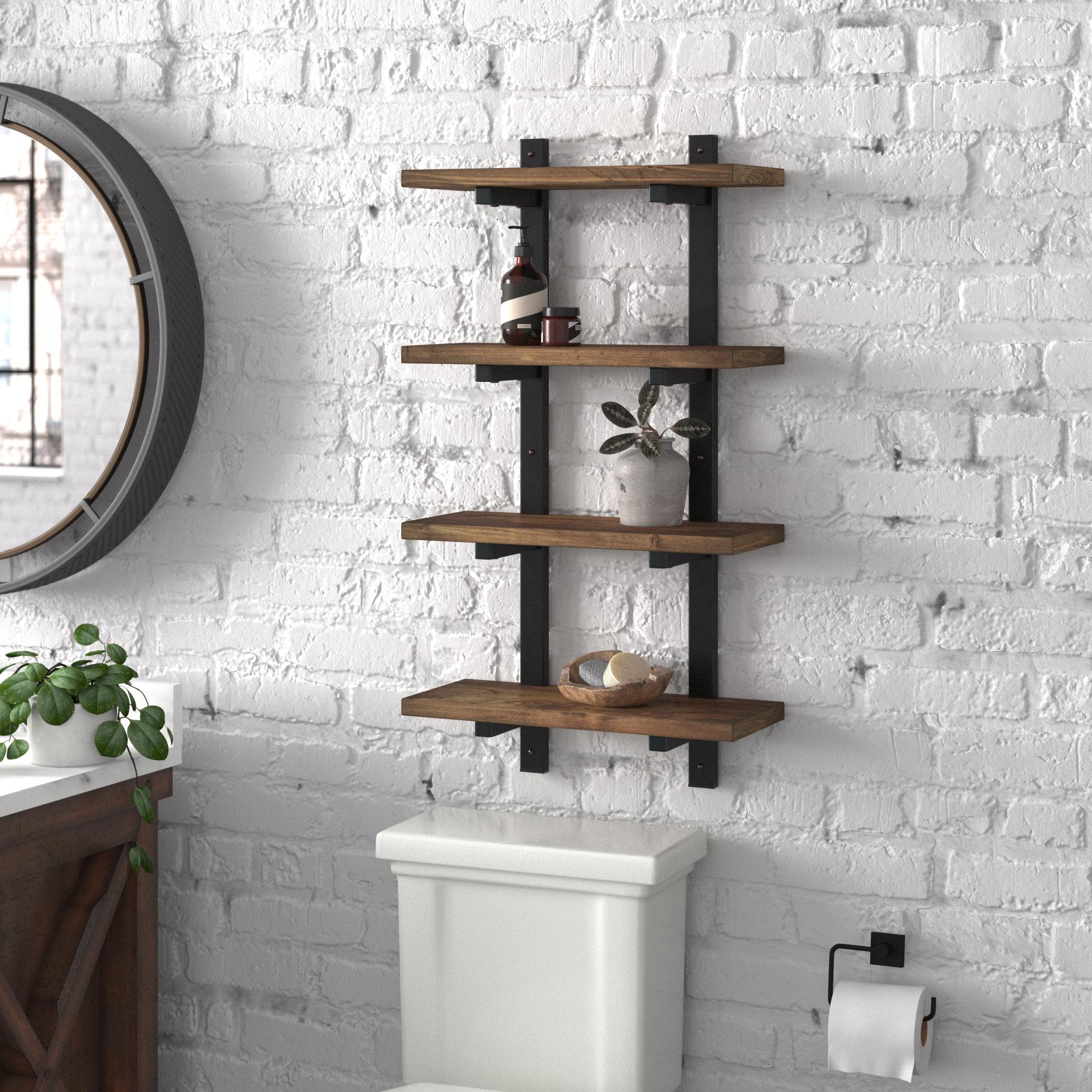 Embrace ​open shelving for‍ a⁤ rustic wooden bathroom feel