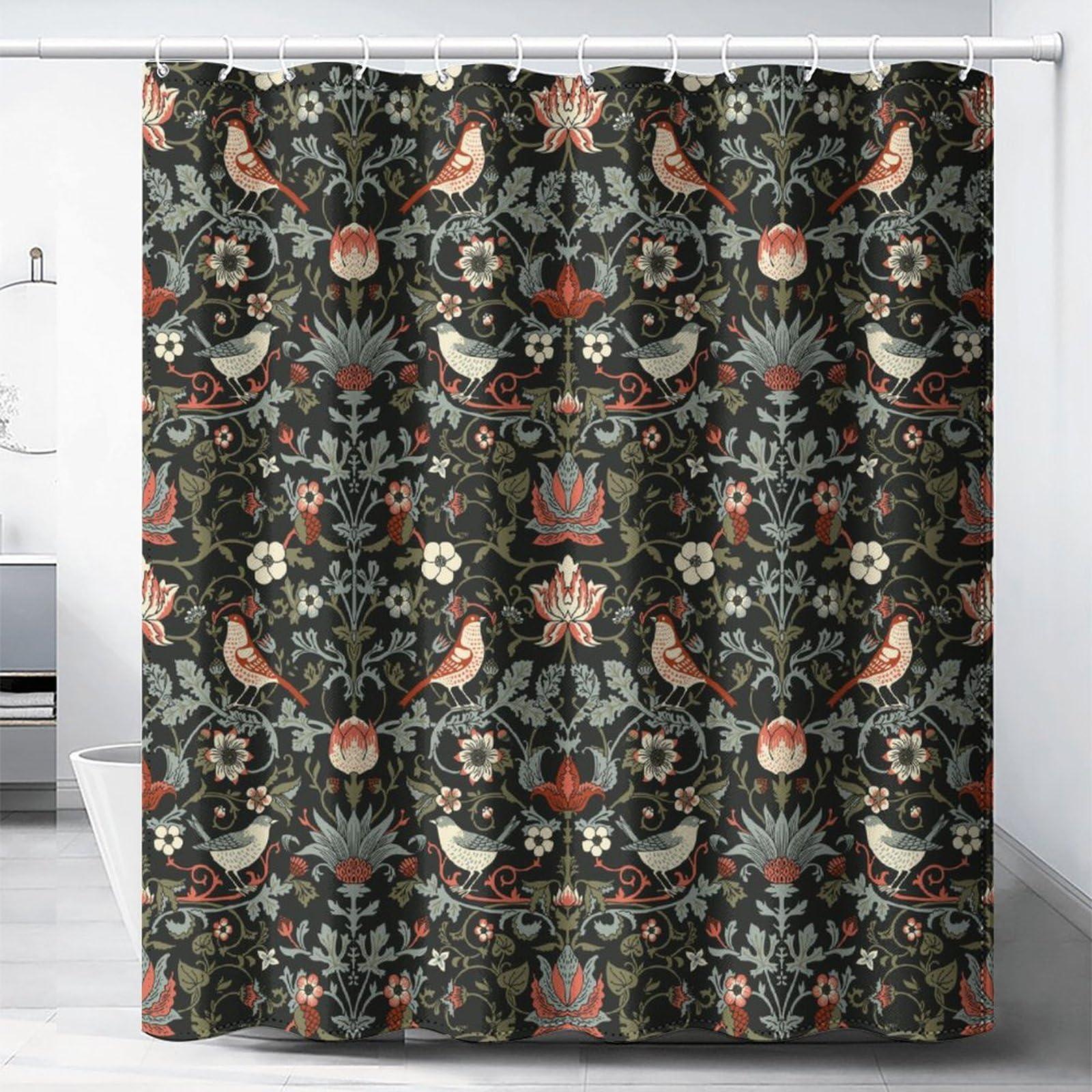 Flowy shower ‌curtains with intricate patterns transform your boho bathroom‍ space