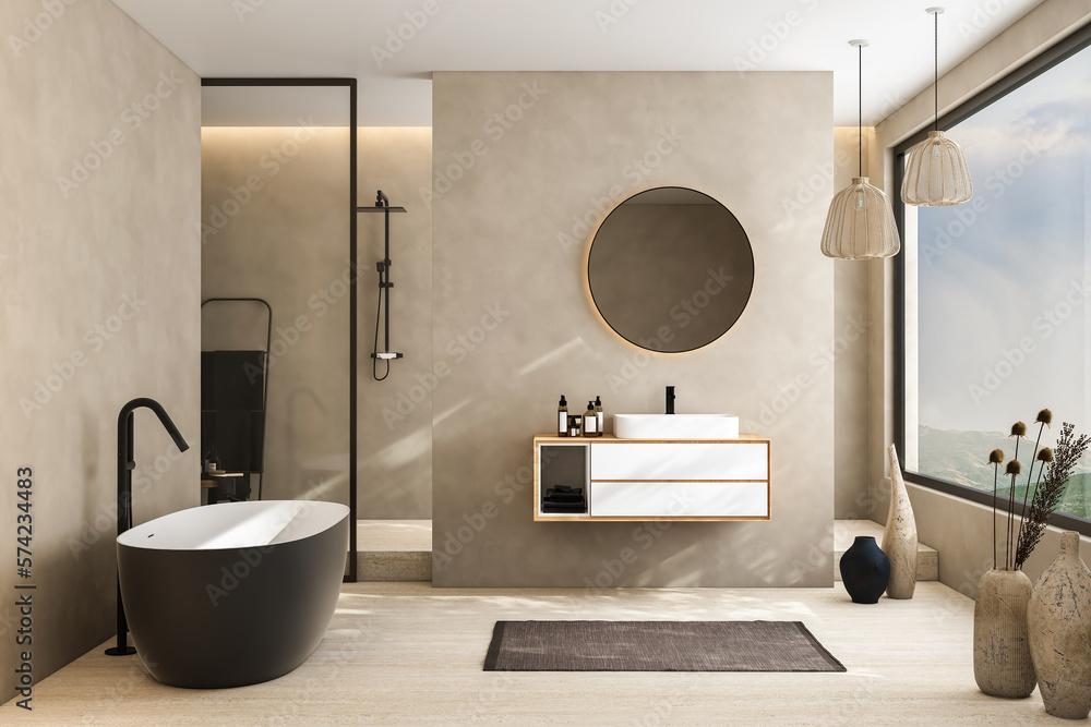 Minimalist bathroom: Embrace simplicity with clean lines and neutral‌ colors