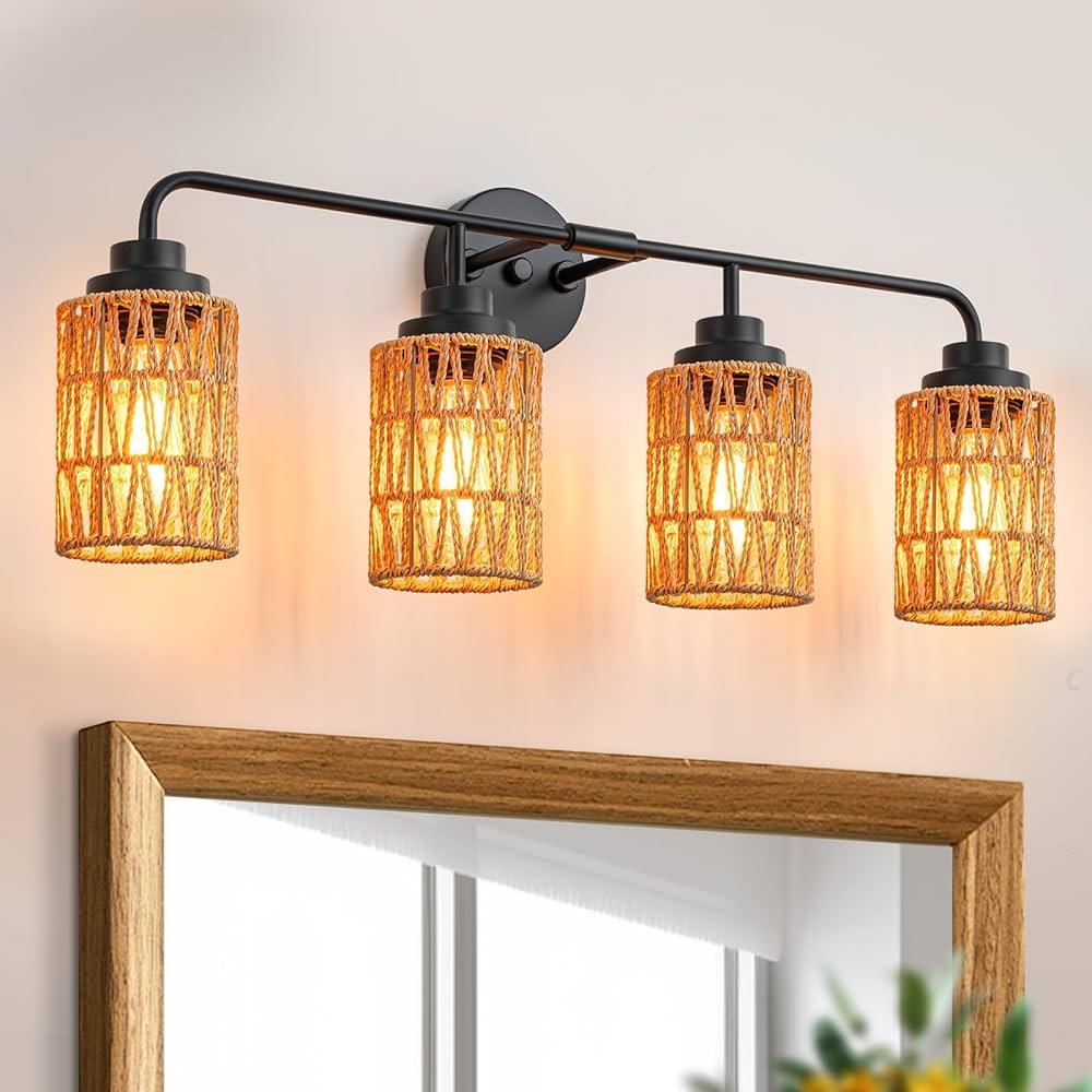 Statement lighting fixtures to brighten your boho bathroom with personality