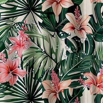 Tropical paradise bathroom: infuse exotic plants and ‍vibrant patterns