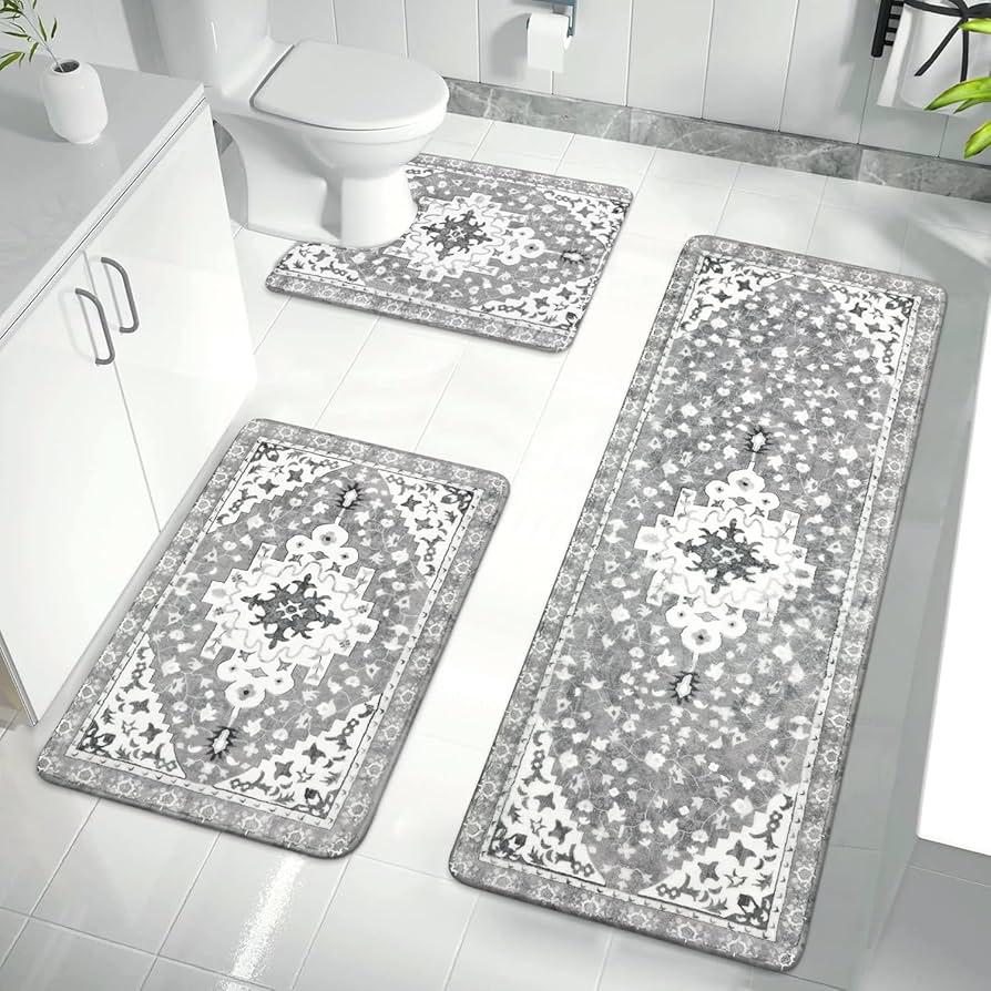 Stylish rugs adding⁢ comfort to a minimalist modern bathroom