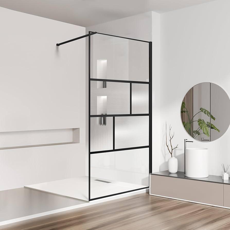 Spacious walk-in‍ shower with⁢ sleek glass doors for⁣ a ‍modern⁢ bathroom