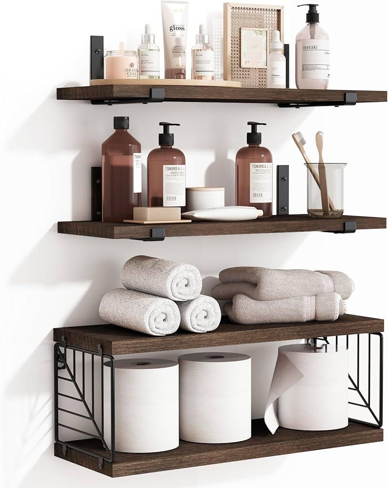 Wooden ⁣bathroom shelves for stylish⁢ storage and display