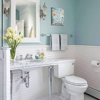 Coastal Retreat: Bring beach vibes to your bathroom with light colors