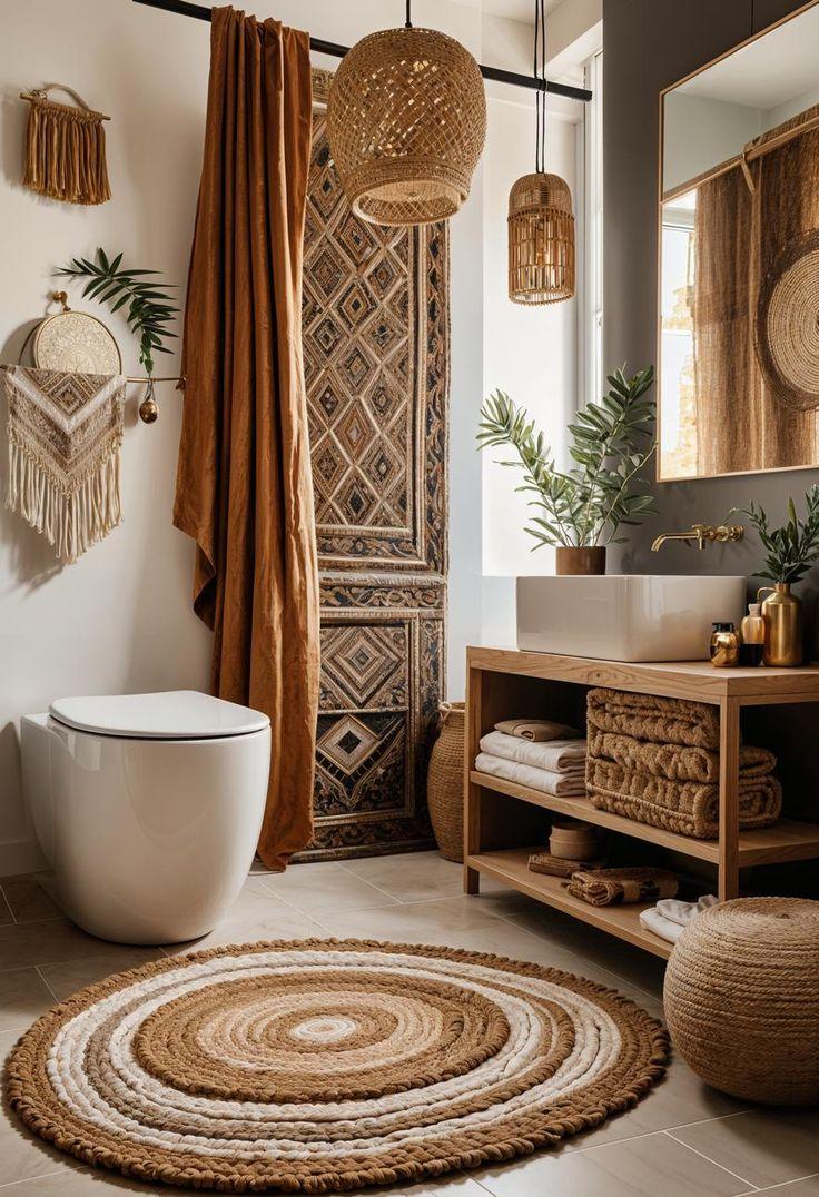 Layering ⁢colors ‌and patterns⁤ makes your boho bathroom feel eclectic and inviting