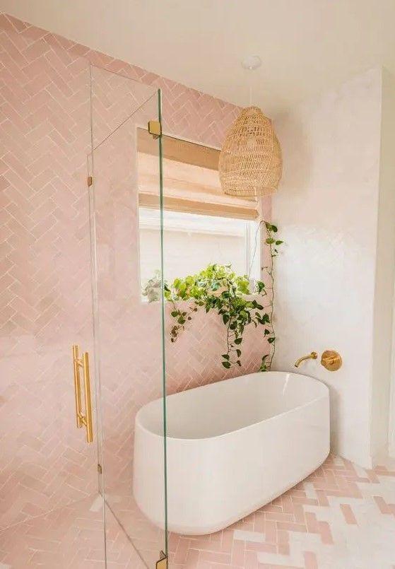 Choose soft pastel paint for an inviting bathroom atmosphere