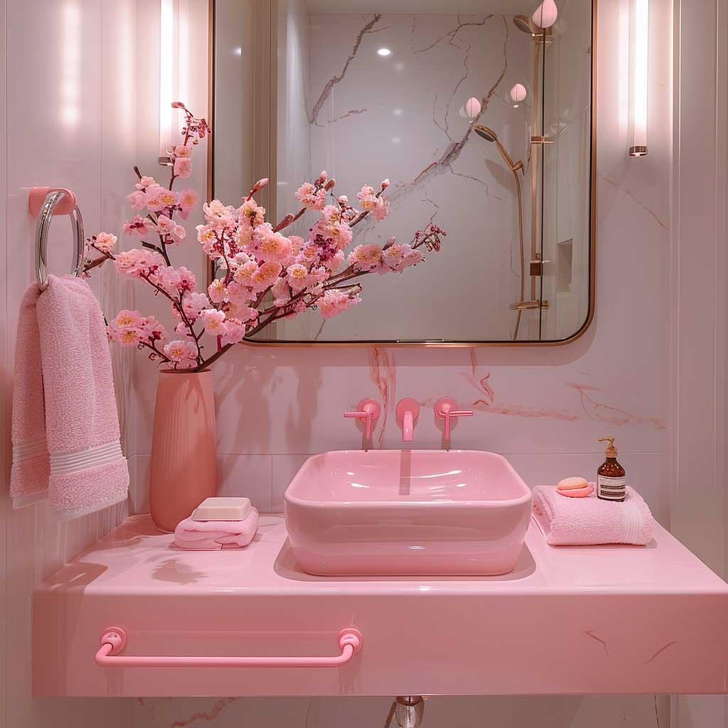 Minimalist decor creates a ‍serene atmosphere⁣ in a pastel bathroom