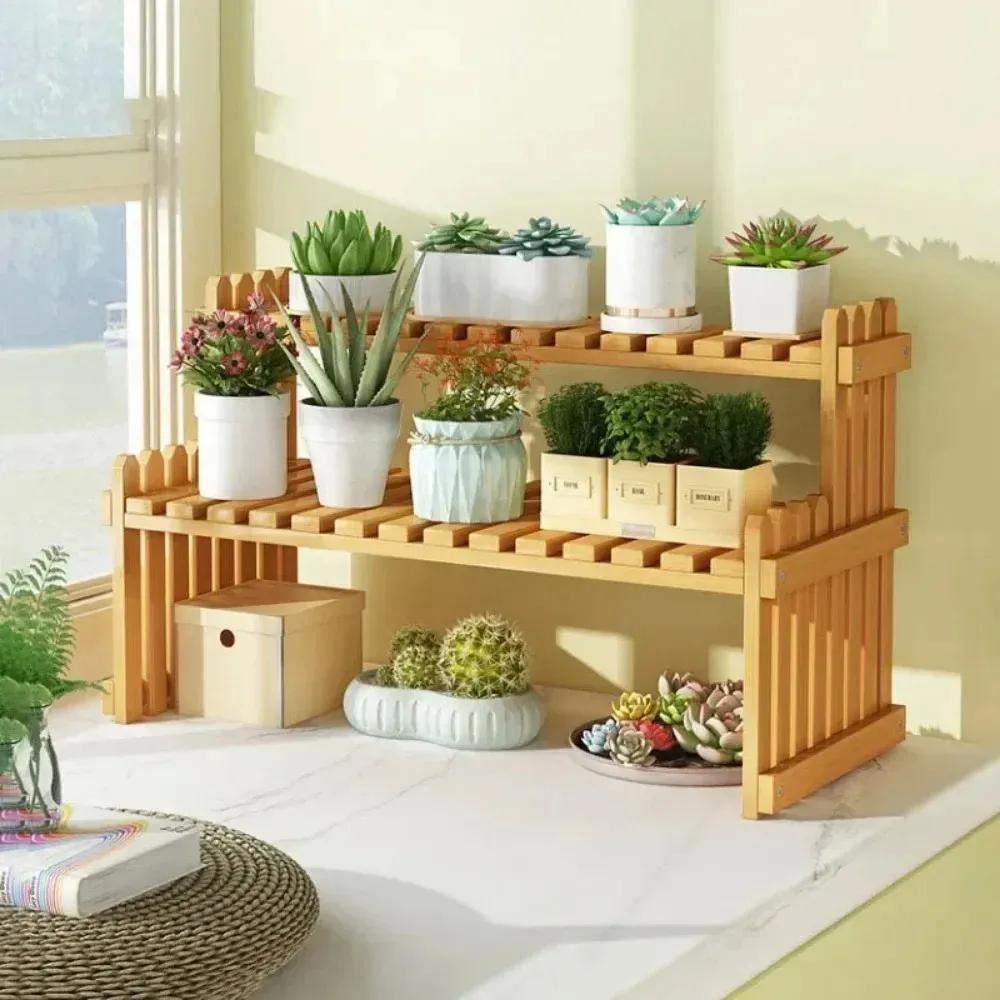 Decorate with a wooden plant stand ⁤for a touch of greenery