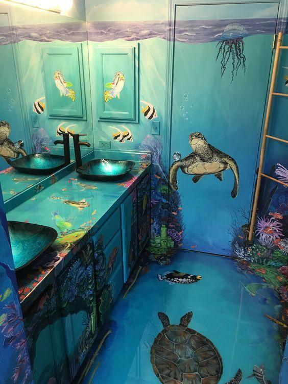 Underwater​ Fantasy: Create a soothing aquatic theme in your‍ bathroom