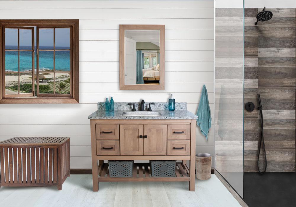 Pair smooth wooden ⁢finishes with ‌sleek⁣ fixtures in your⁤ wooden bathroom