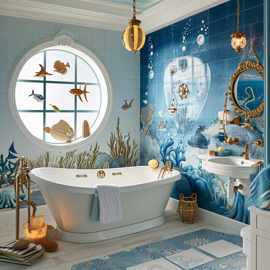 Colorful childrens bathroom ⁢designed ⁣with ⁢playful ​themes ⁣and creative decor