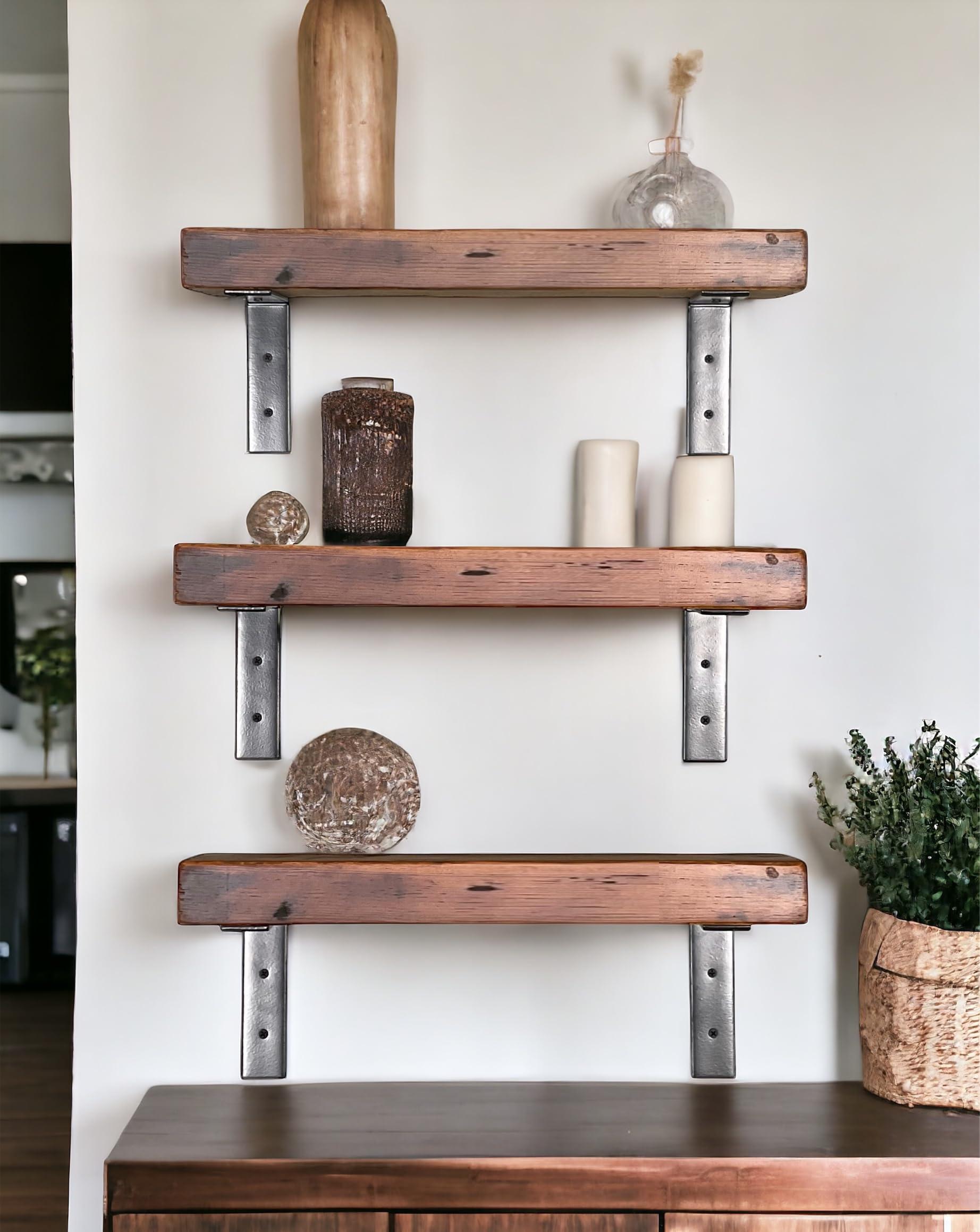 Utilize reclaimed wood for shelves and accents in your eclectic bathroom