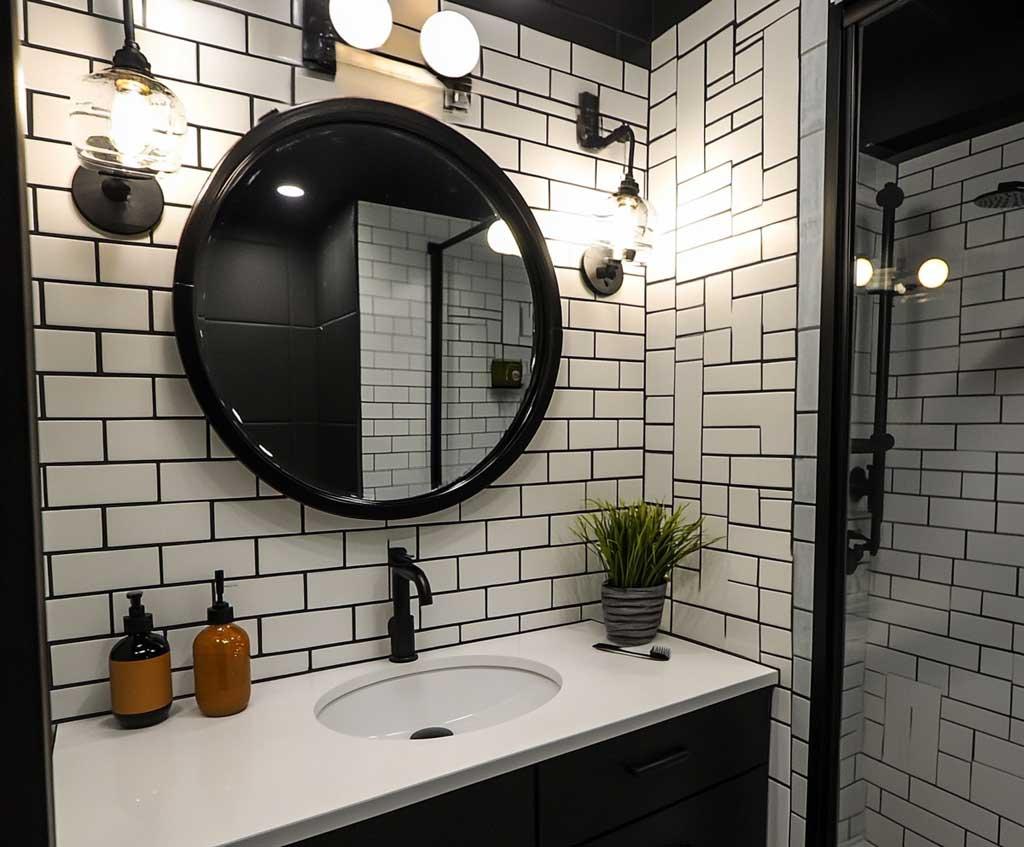 Industrial bathroom: Raw⁣ materials⁣ and metal accents for an ⁣edgy vibe