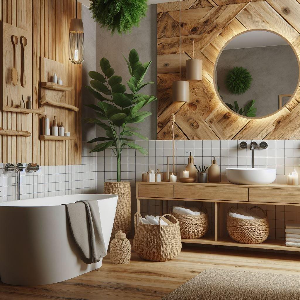 Experiment with⁢ mixed materials for ​depth ​in⁣ a modern bathroom