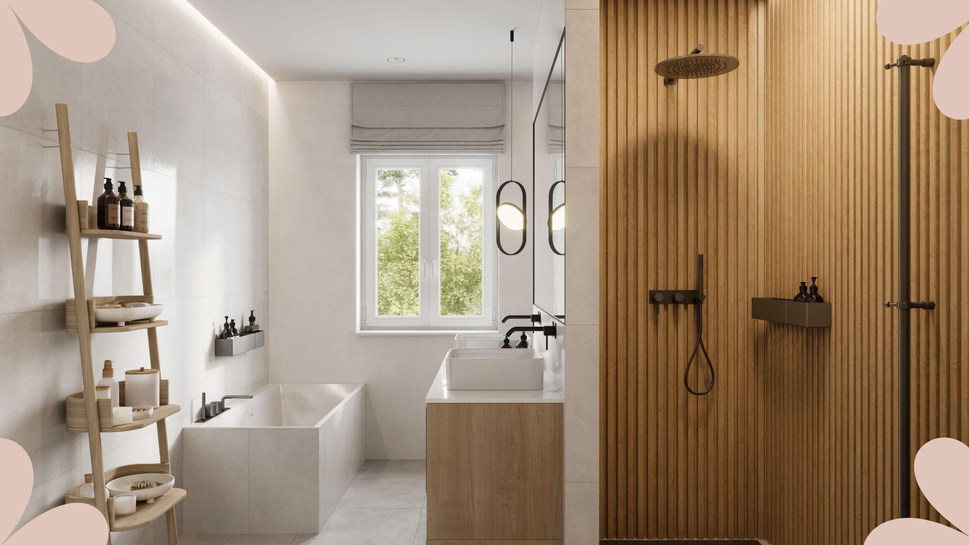 Create⁤ a minimalist ‍wooden bathroom for‌ a serene ‌atmosphere