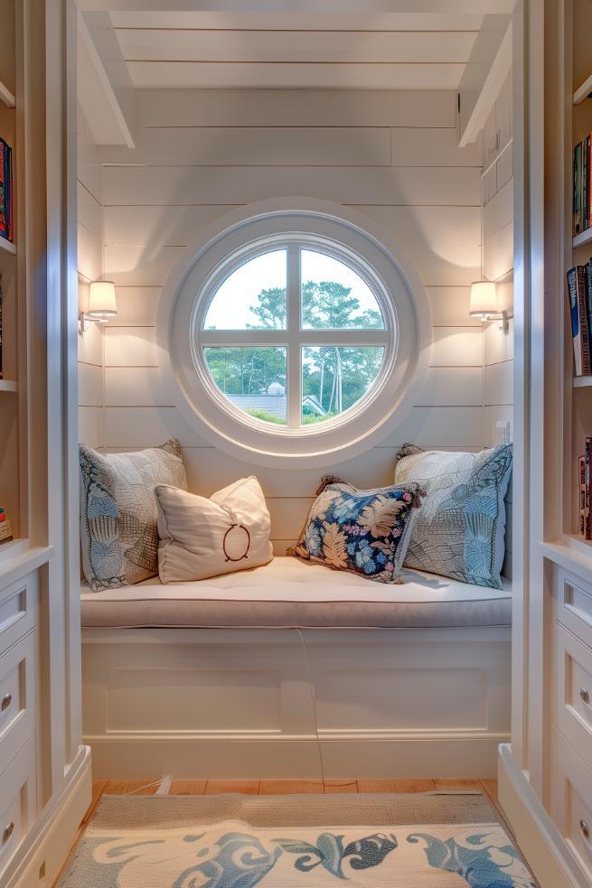 Create a cozy reading nook with a⁤ chair‍ in your eclectic bathroom