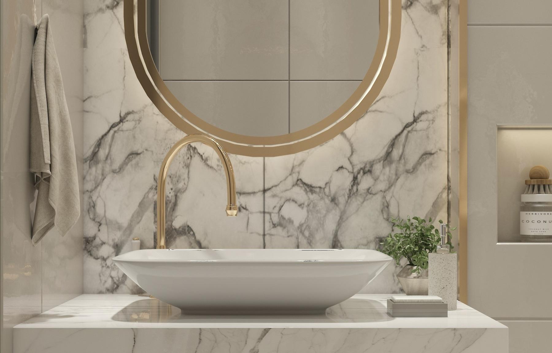 Art Deco ‌Delights: Infuse​ your bathroom with opulent design elements and gold