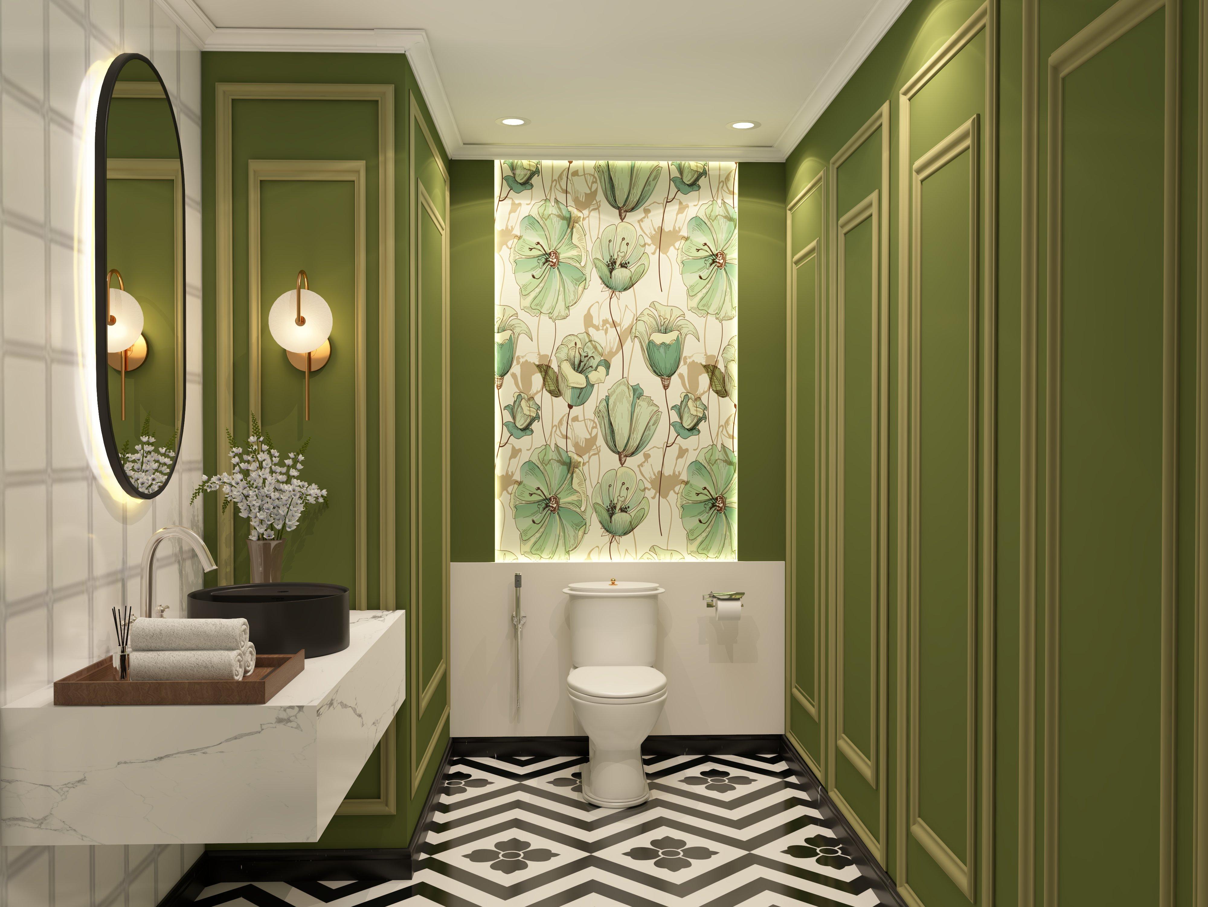 Art Deco⁢ bathroom: Incorporate ⁤bold patterns and ⁣glamorous finishes for elegance