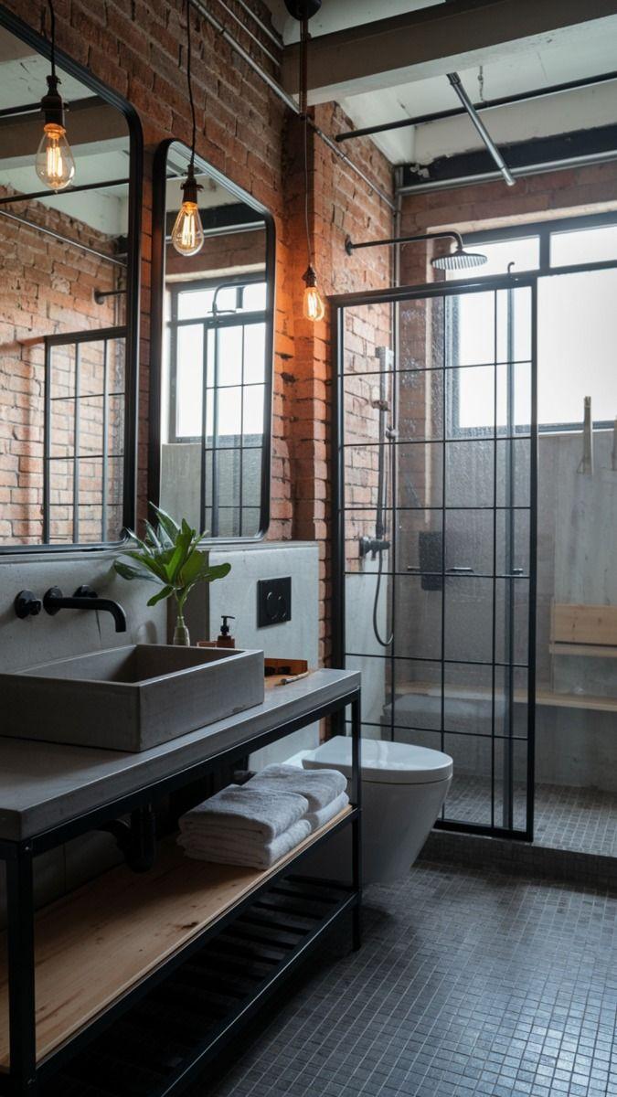 Industrial Chic: Use metal accents and exposed pipes in‌ your​ bathroom ⁣space