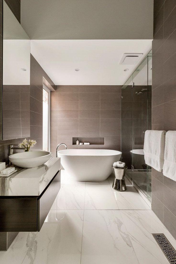 Use ‌oversized tiles for a seamless look in your modern bathroom