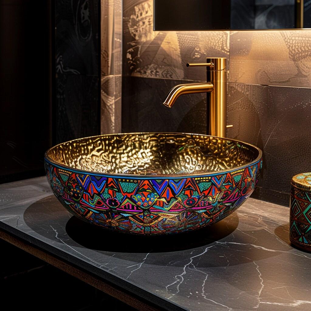 Incorporate a statement sink for a bold focal ‍point in your boho bathroom