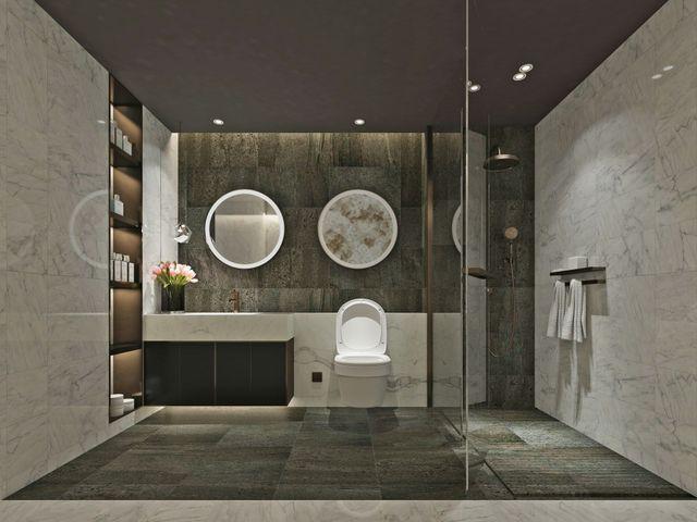 Luxury⁣ spa bathroom: Soft lighting and plush textures create ultimate⁢ relaxation