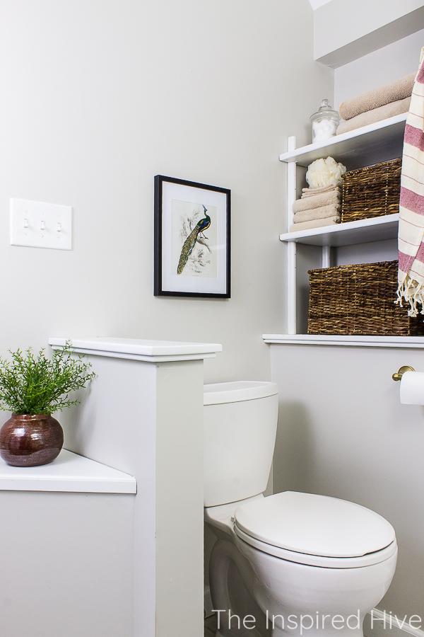 Open shelving for easy access in your modern bathroom