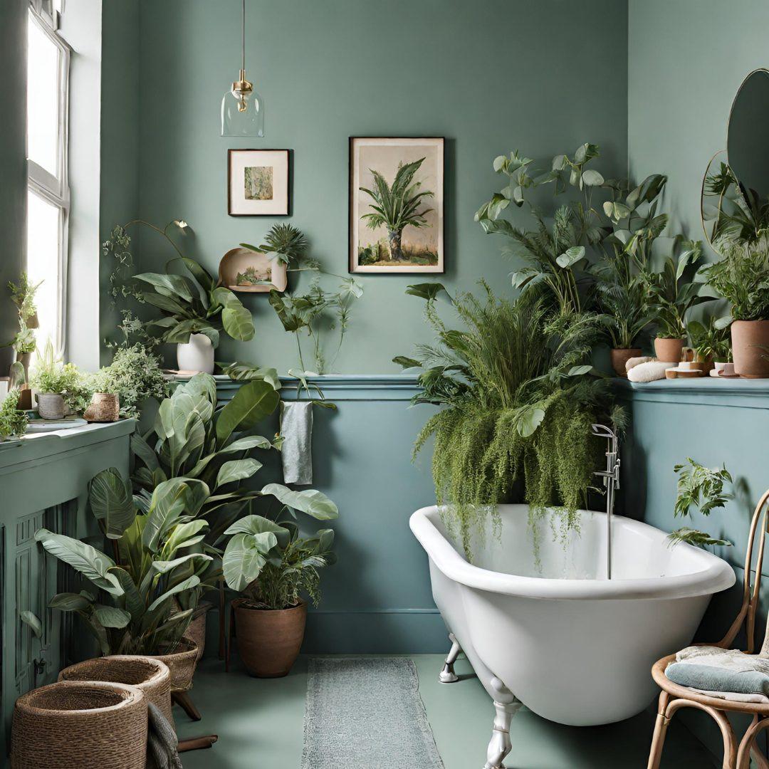 Decorate ‍with indoor plants for a fresh vibe in your modern bathroom