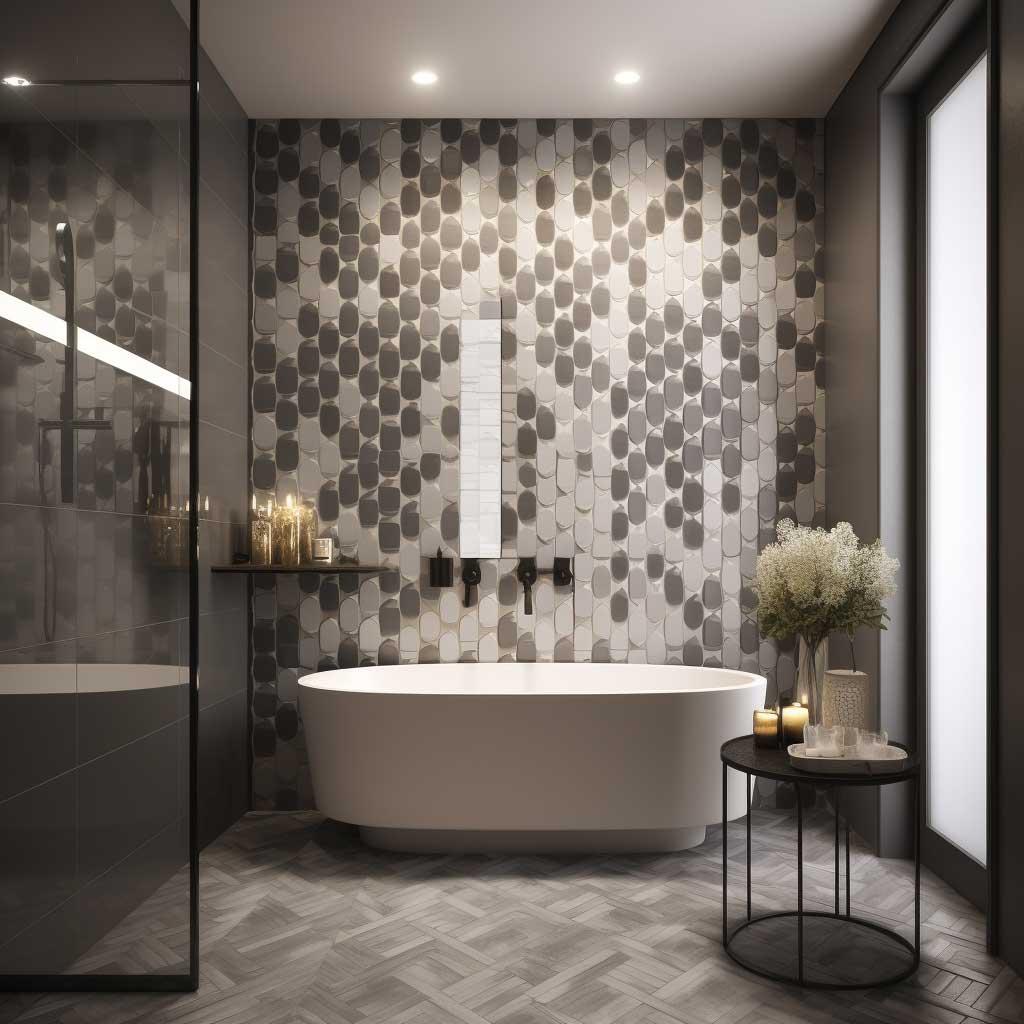 Use geometric tiles to add visual interest⁤ in your modern ‍bathroom