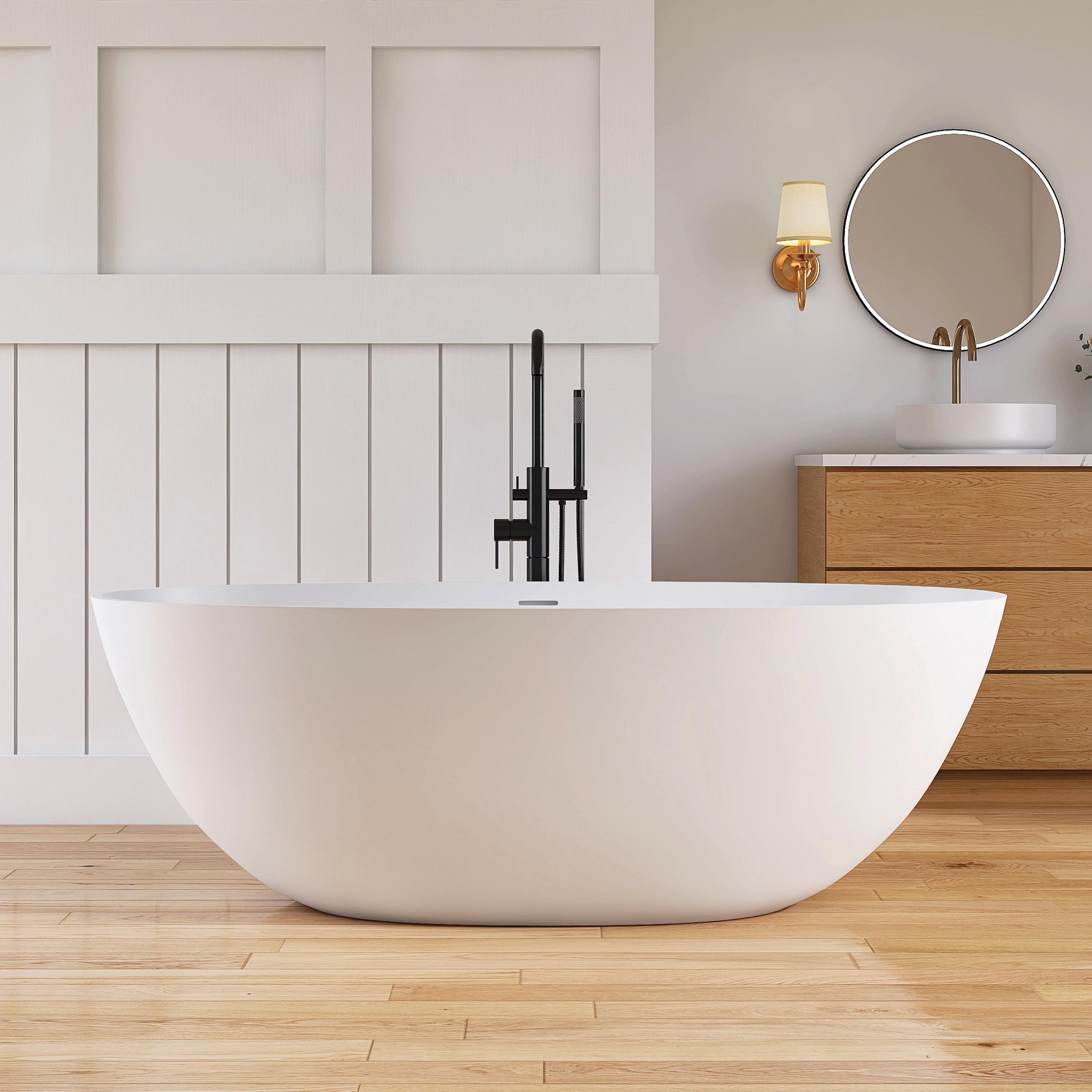 A freestanding tub becomes a statement piece ‌in an eclectic bathroom scheme