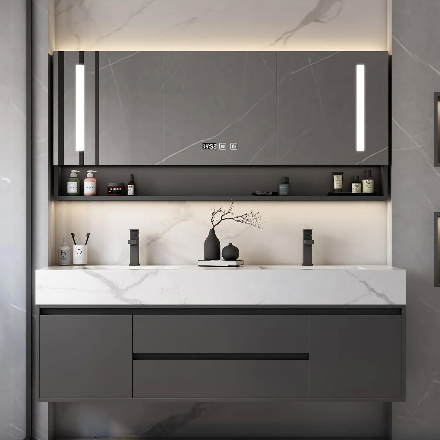 Add a double vanity for ⁢functionality in your modern bathroom