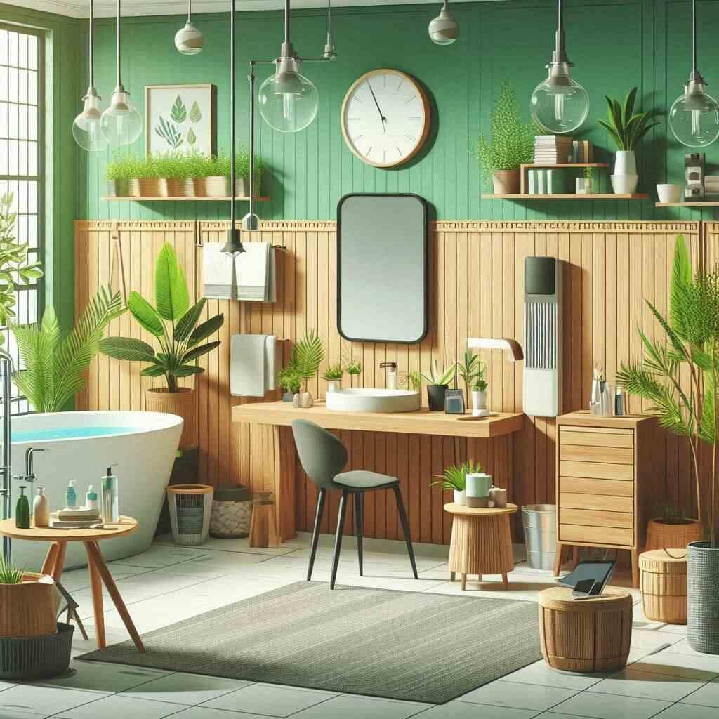 Choose eco-friendly finishes to maintain your wooden bathroom’s natural beauty