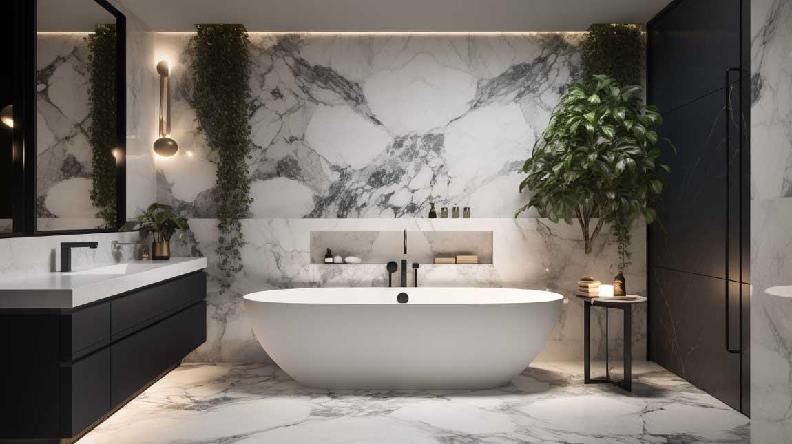 Add ​a⁤ touch of marble for timeless ​modern ⁣bathroom sophistication