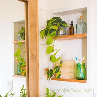 Chic wall shelves to showcase decor‍ in your⁣ boho bathroom