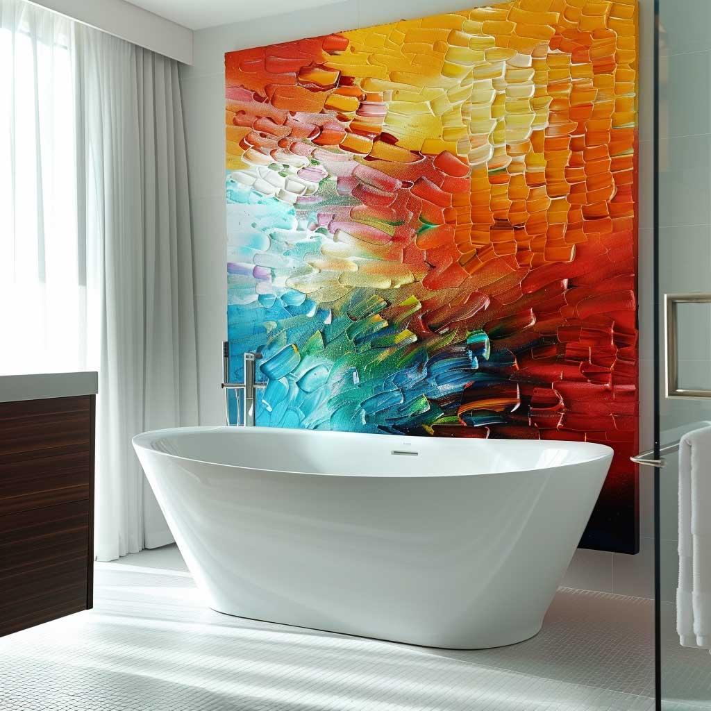 Use vibrant ‌artwork as the ⁢focal point⁣ in your eclectic ⁣bathroom ‌design