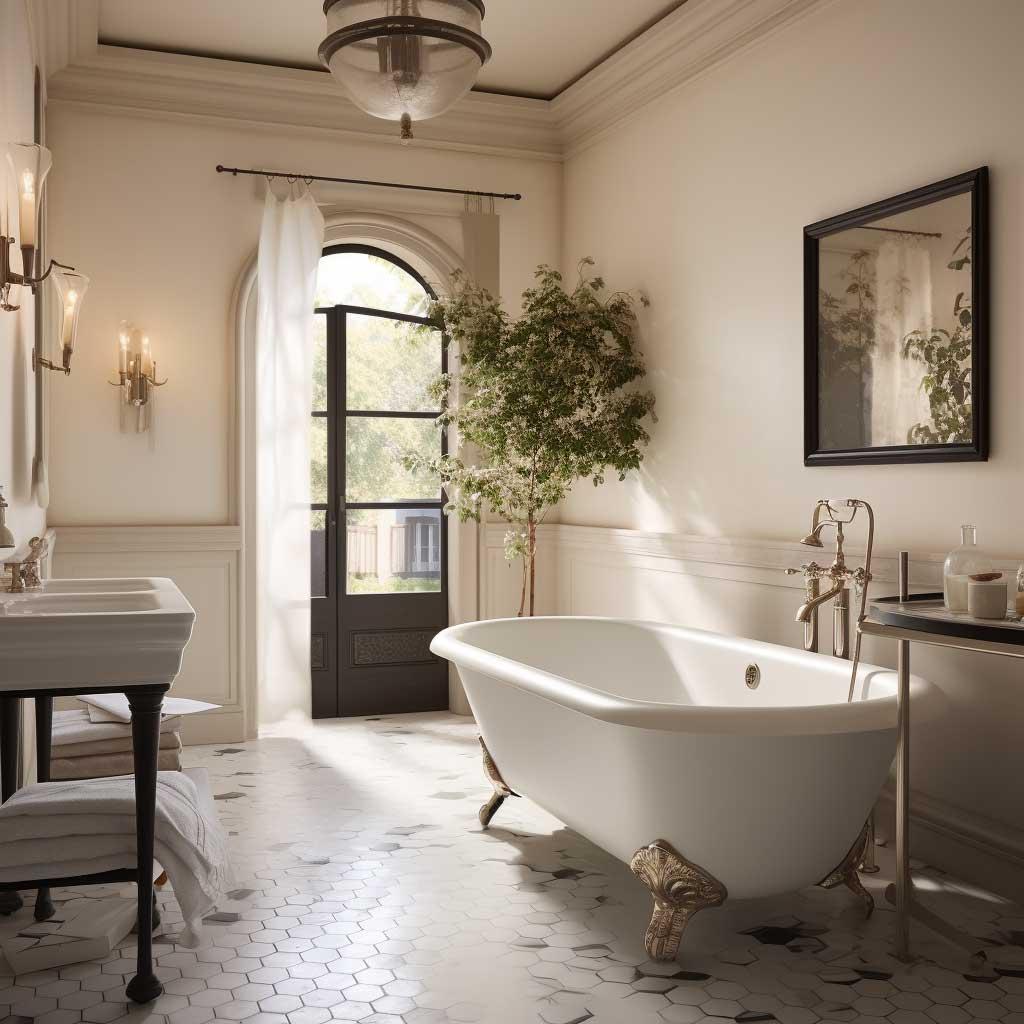 Vintage tubs serve as luxurious highlights in your eclectic bathroom designs