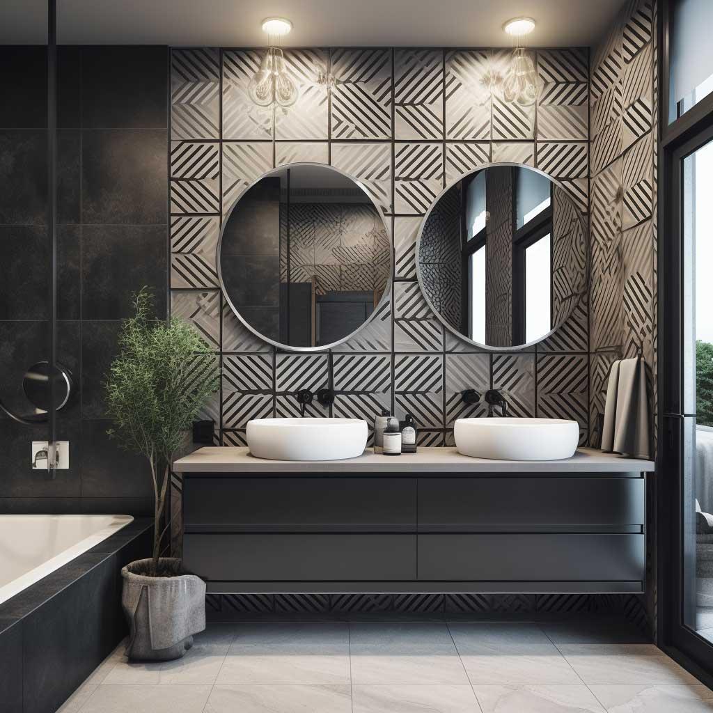 Geometric bathroom: ⁤Incorporate‌ bold ‌shapes and patterns for visual interest