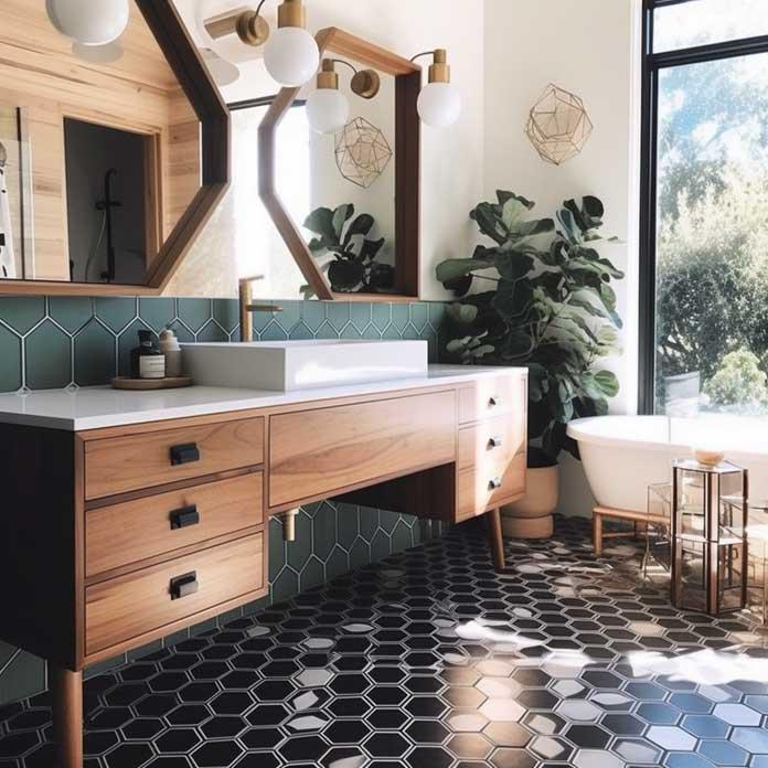 Choose vintage-inspired accents to blend styles in modern ‌bathrooms