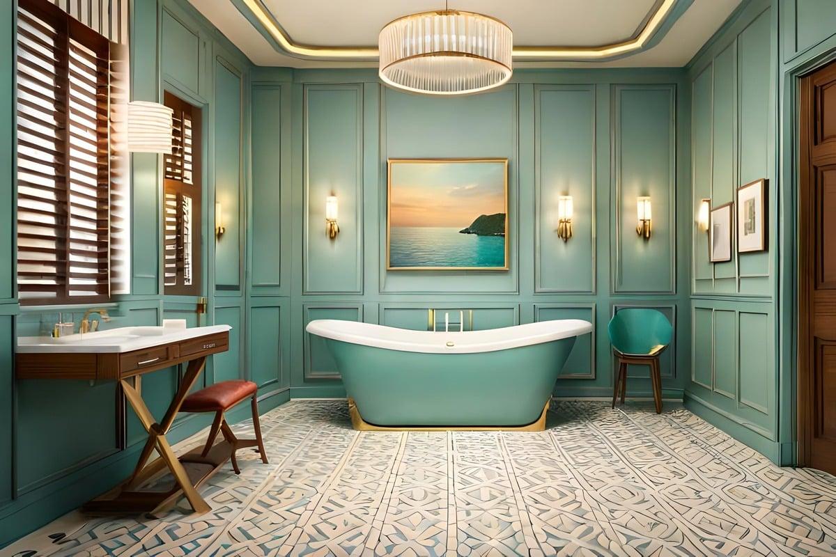 Experiment with bold paint ​colors for a vibrant modern bathroom