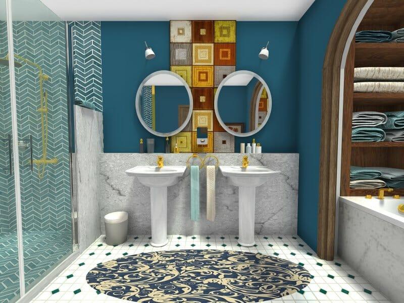 Mix vintage and modern fixtures for an eclectic bathroom that tells your⁢ unique story