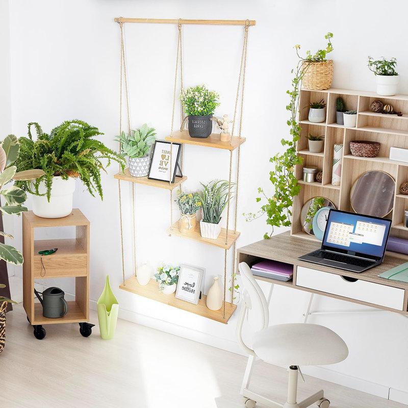 Natural wood⁢ shelves for displaying decorative items ⁢in your ⁣boho bathroom