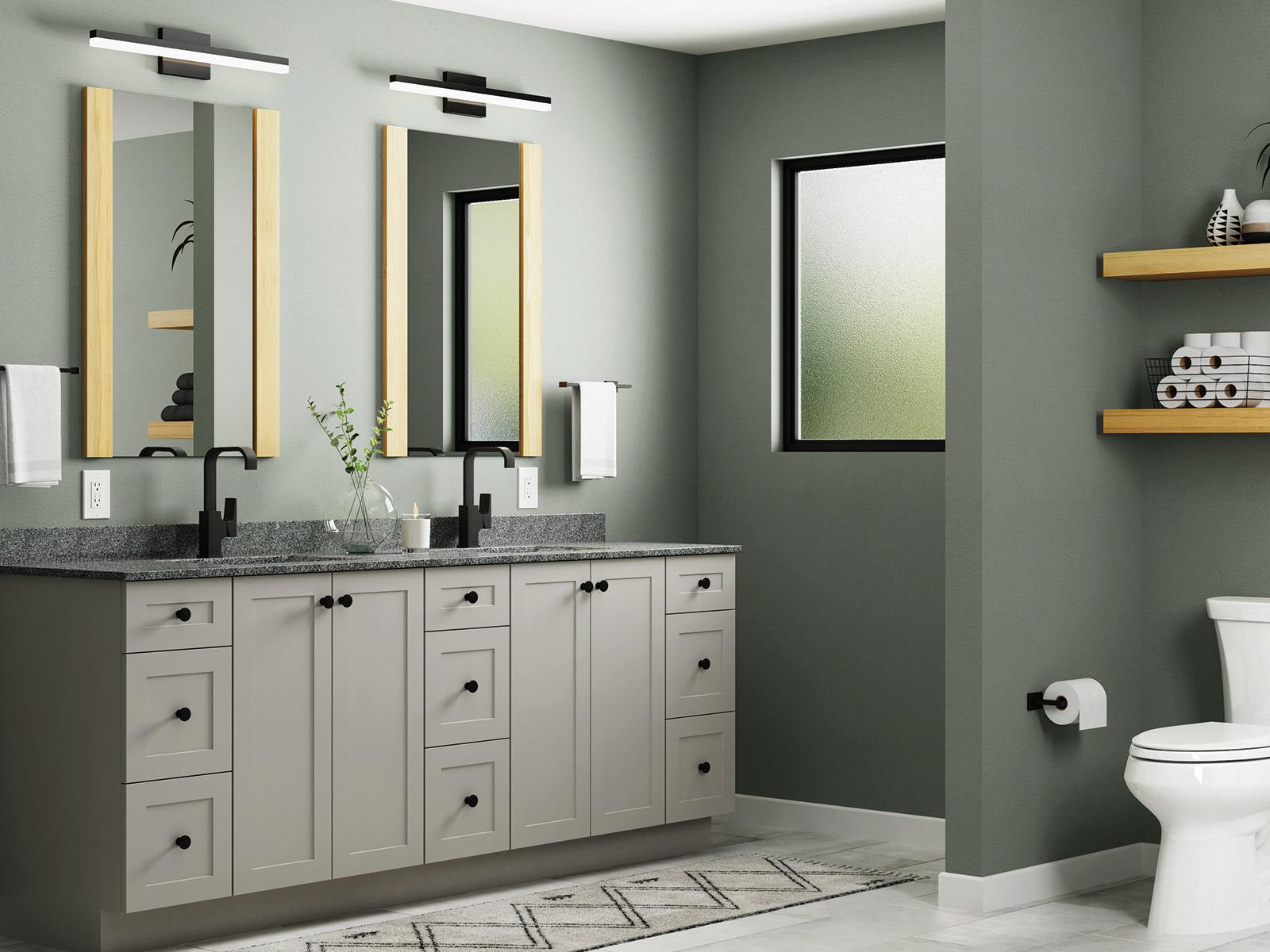 A ‍double vanity maximizes convenience in your modern bathroom setup