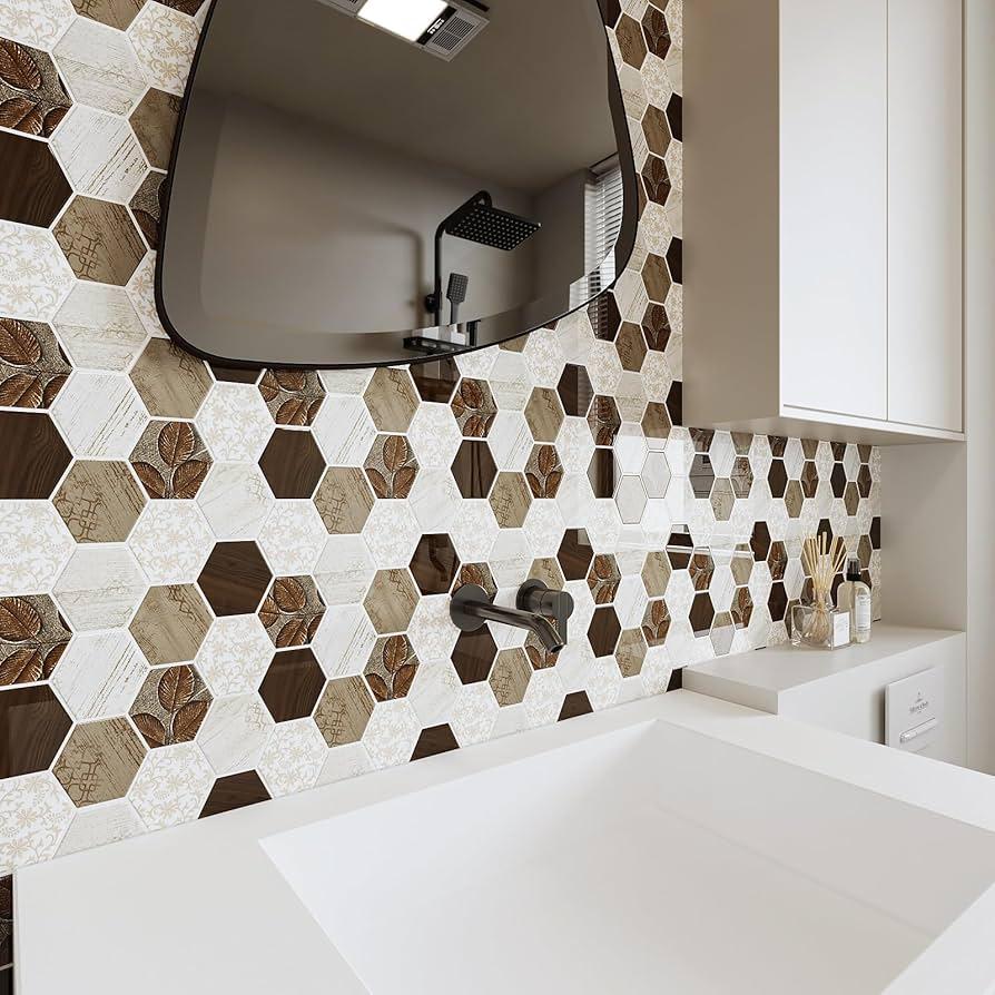 Create a ‍unique ‌backsplash with ​mosaic tiles in your boho bathroom