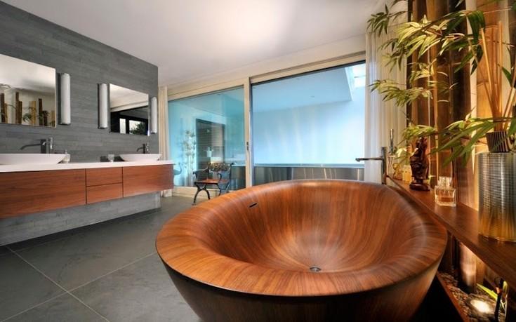 Incorporate a wooden bathtub for a ⁣luxurious touch