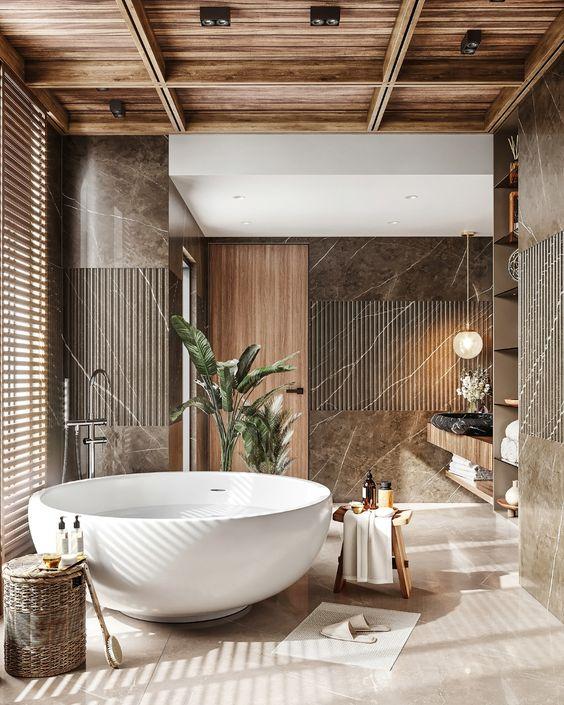 Include a wooden⁢ bench for comfort in your wooden bathroom retreat