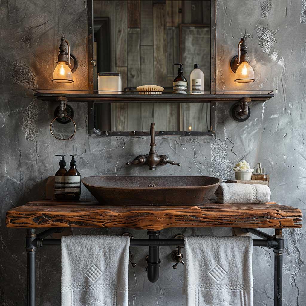 Industrial chic bathroom:​ Expose bricks and incorporate metal ⁢elements