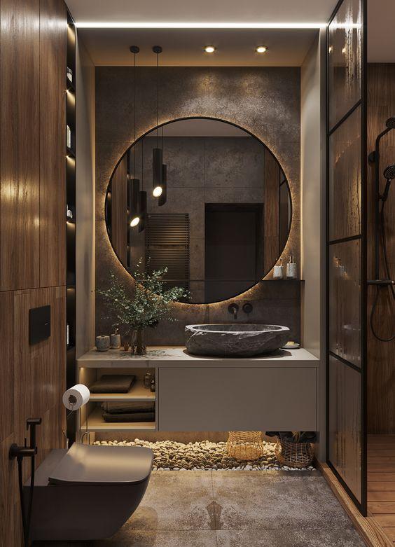 Modern luxury‌ bathroom: Opt ⁤for sleek designs ⁢and high-end finishes