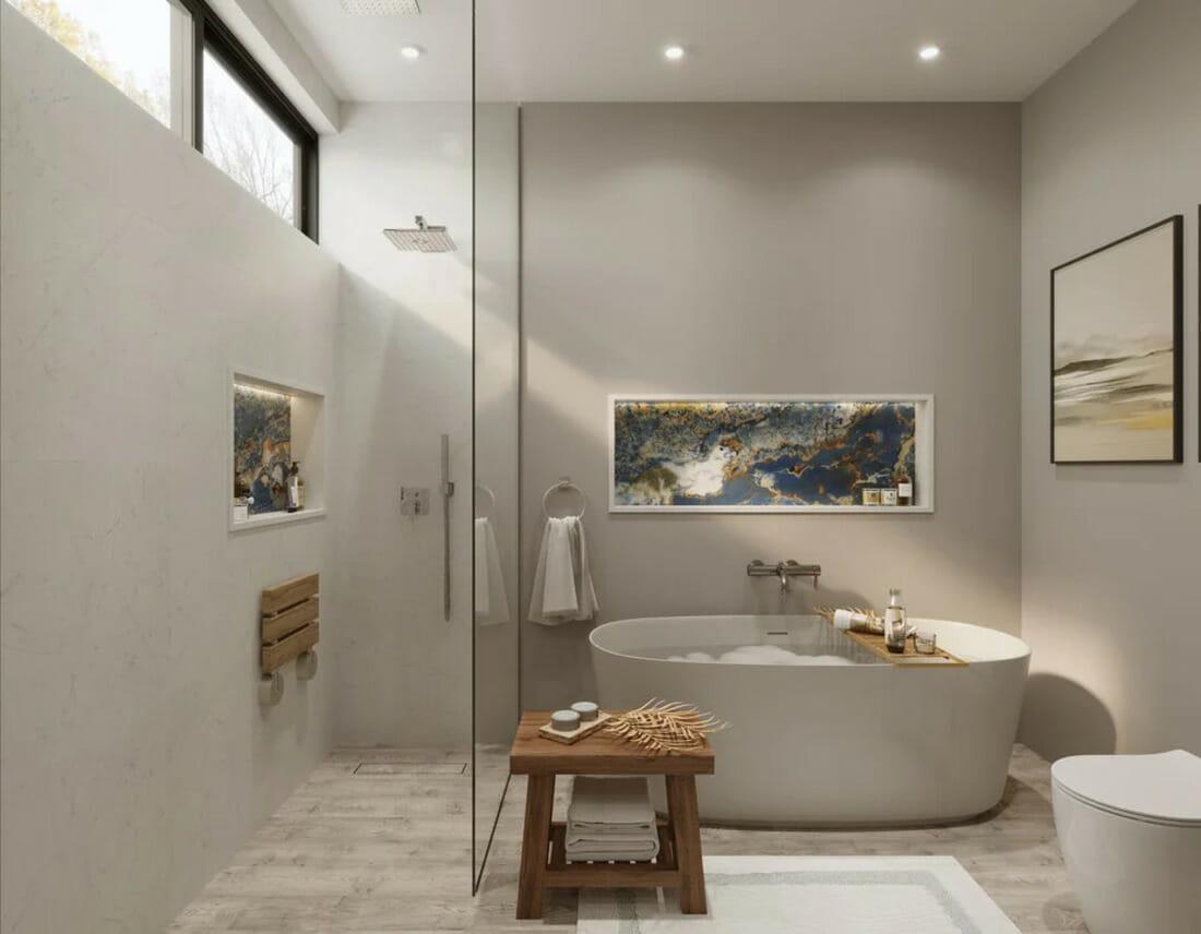 Zen-inspired bathroom: Create serenity with natural materials and soothing colors